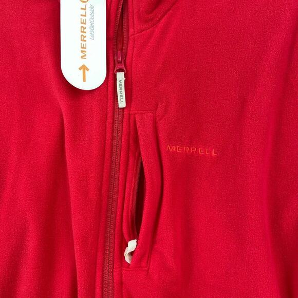 Merrell Fleece Jacket Women's Size L Cardinal Red Full Zip with Pockets NEW - Picture 5 of 12